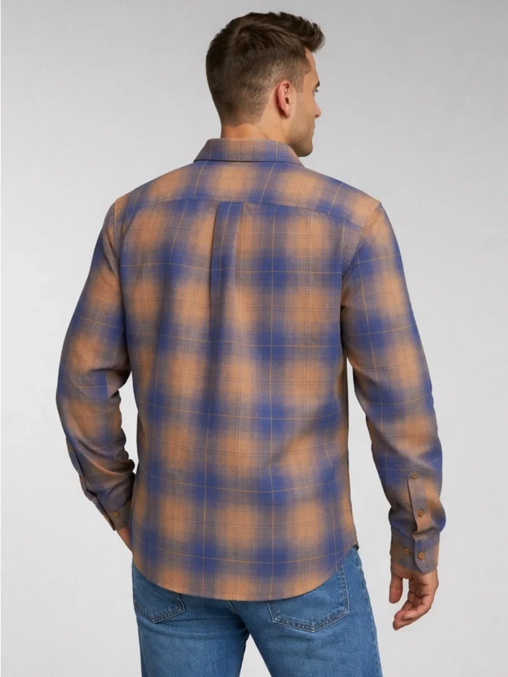 THE NORTH FACE Shirt Men Arroyo Lightweight Flannel Blue Outdoor Hiking Cotton L